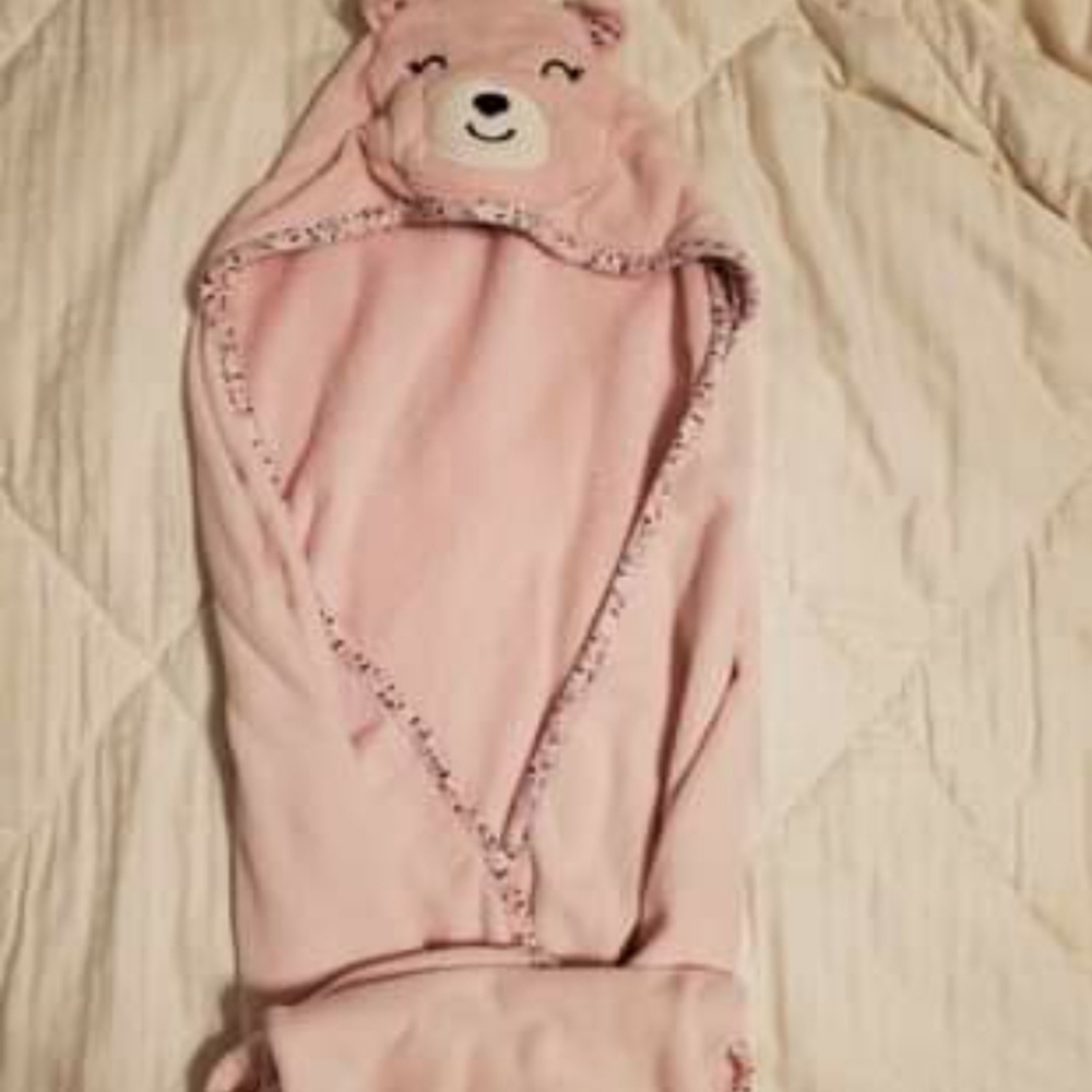 Baby Girl Hooded Towel and Wash Cloths Bundle